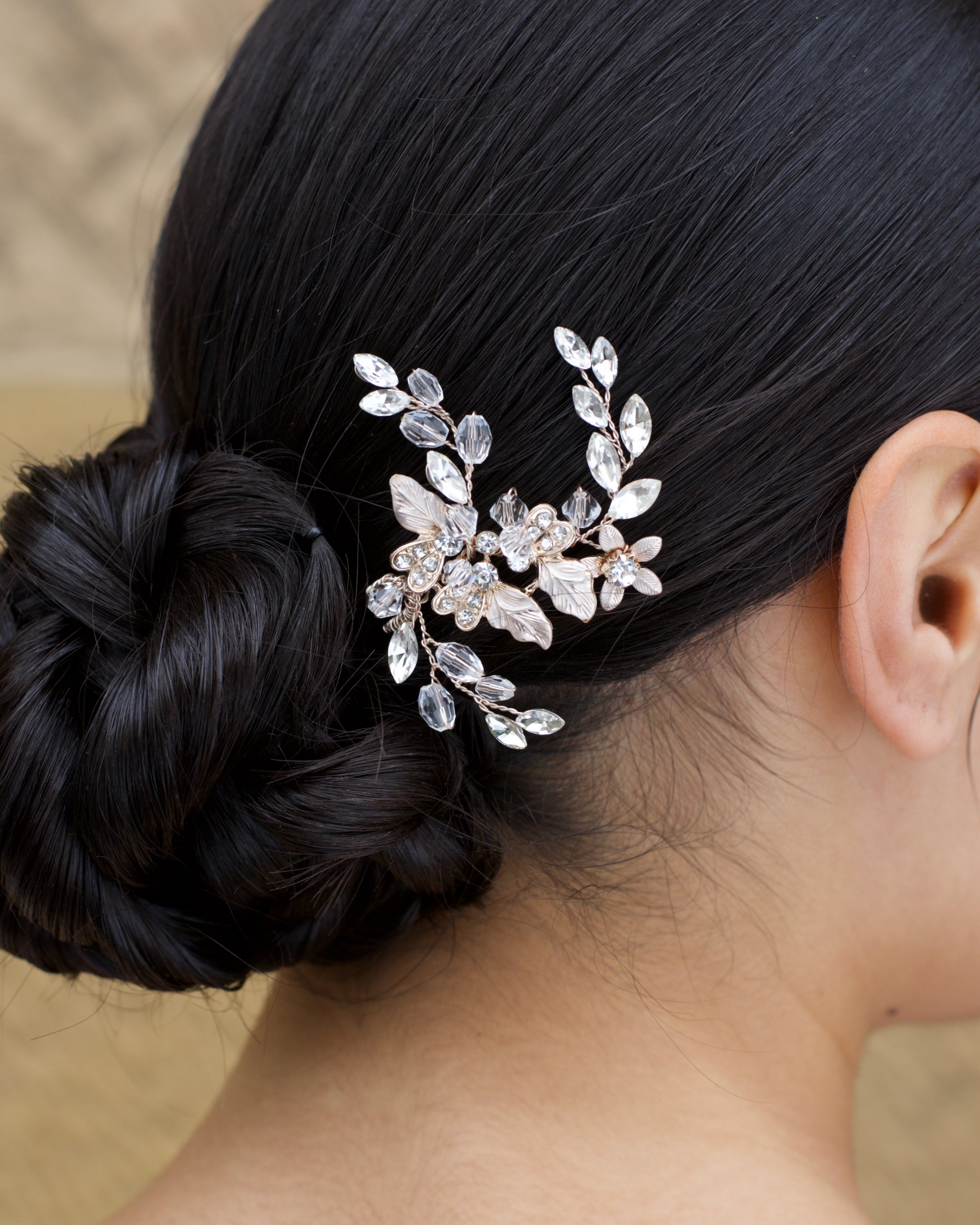 Lucinda Rose Gold hair pin by Windsor Bridal Jewellery