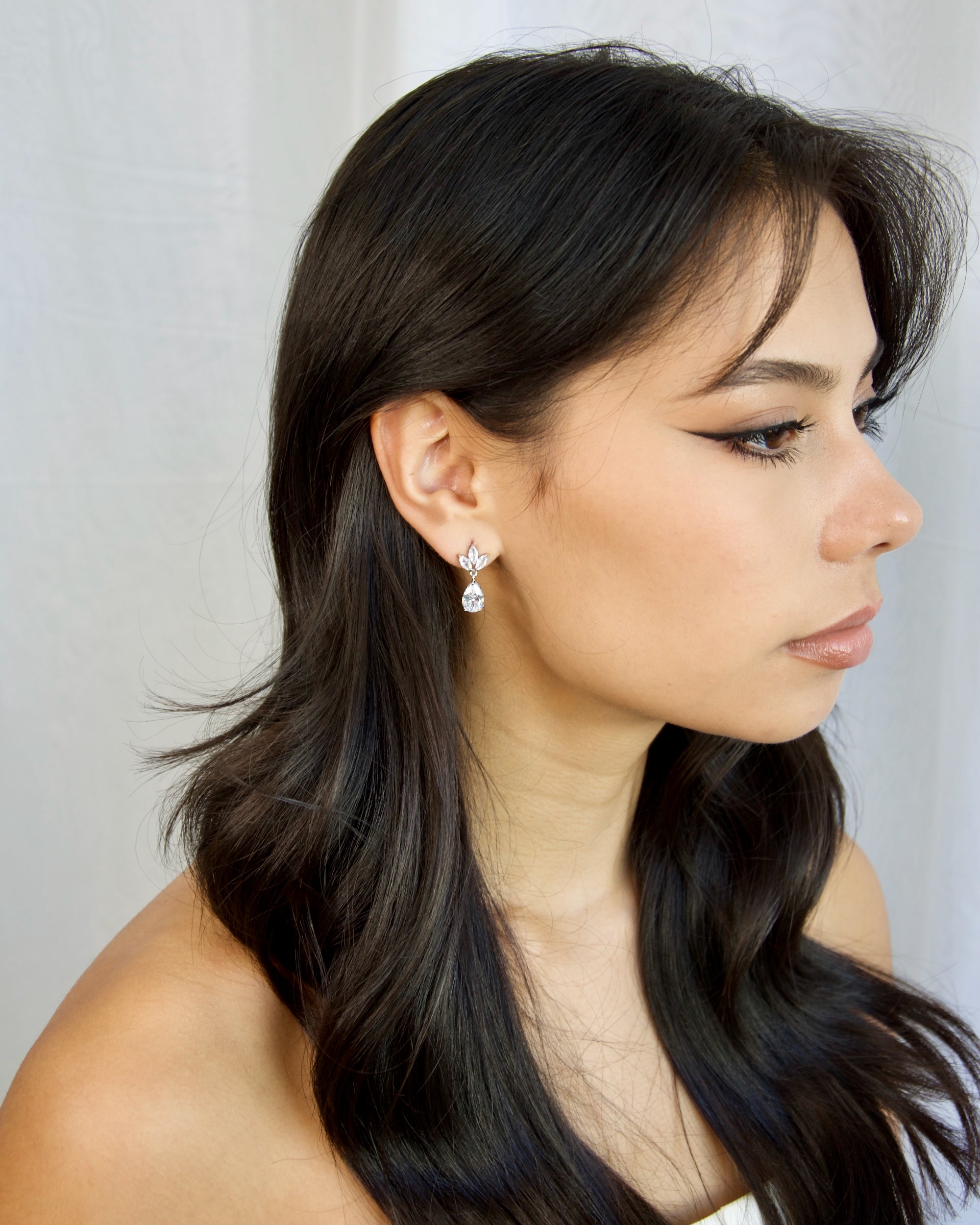 Clara Silver bridal earrings by Windsor Bridal Jewellery