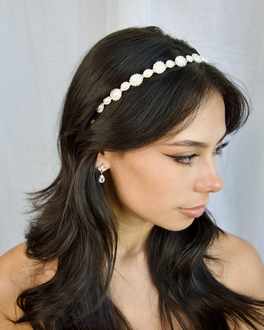 Rowan Silver bridal headband — alternate view 2