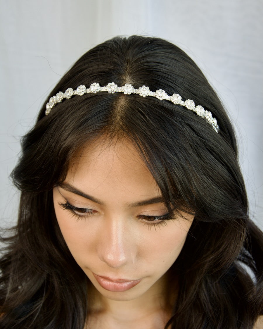 Astrid Silver bridal headband — alternate view 2