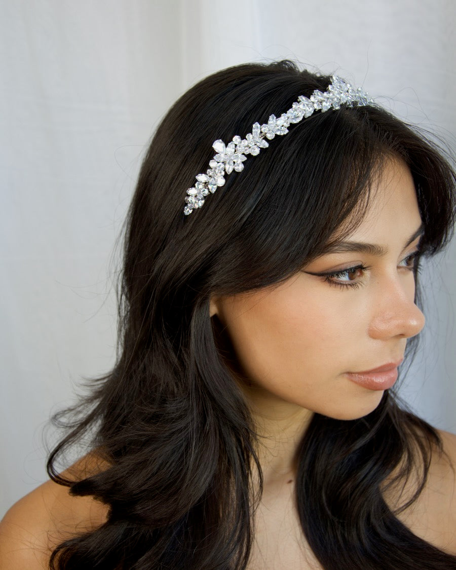 Everly Silver bridal headband by Windsor Bridal Jewellery