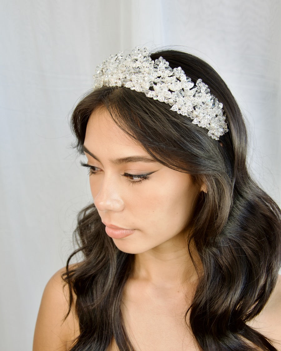 Francesca Bright Silver bridal crown — alternate view 4