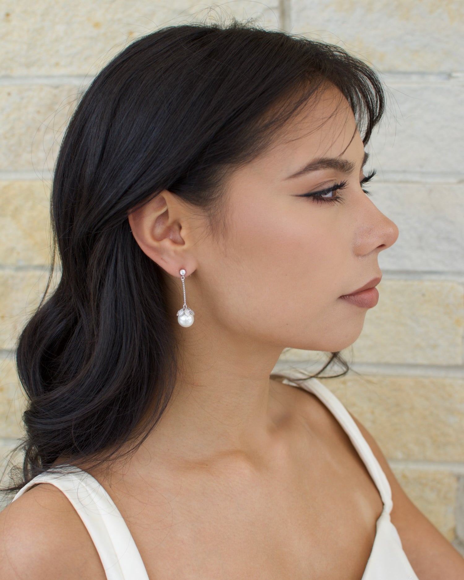 Lisa Bridal Earrings in silver by Windsor Bridal Jewellery