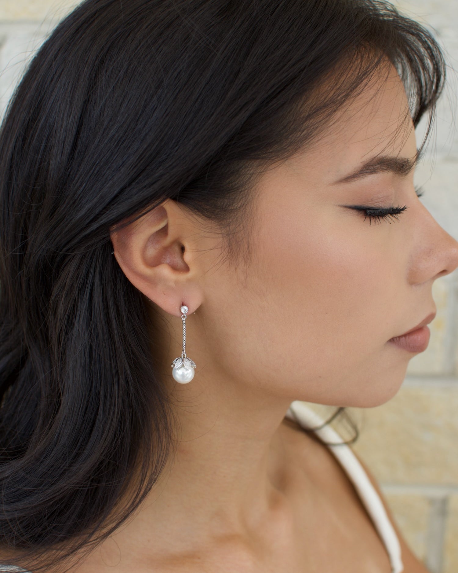 Lisa Bridal Earrings in silver — alternate view 2