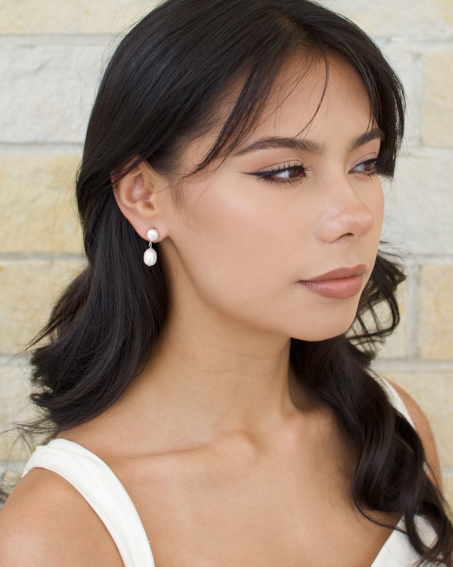 Sia Silver Bridal Earrings — alternate view 2
