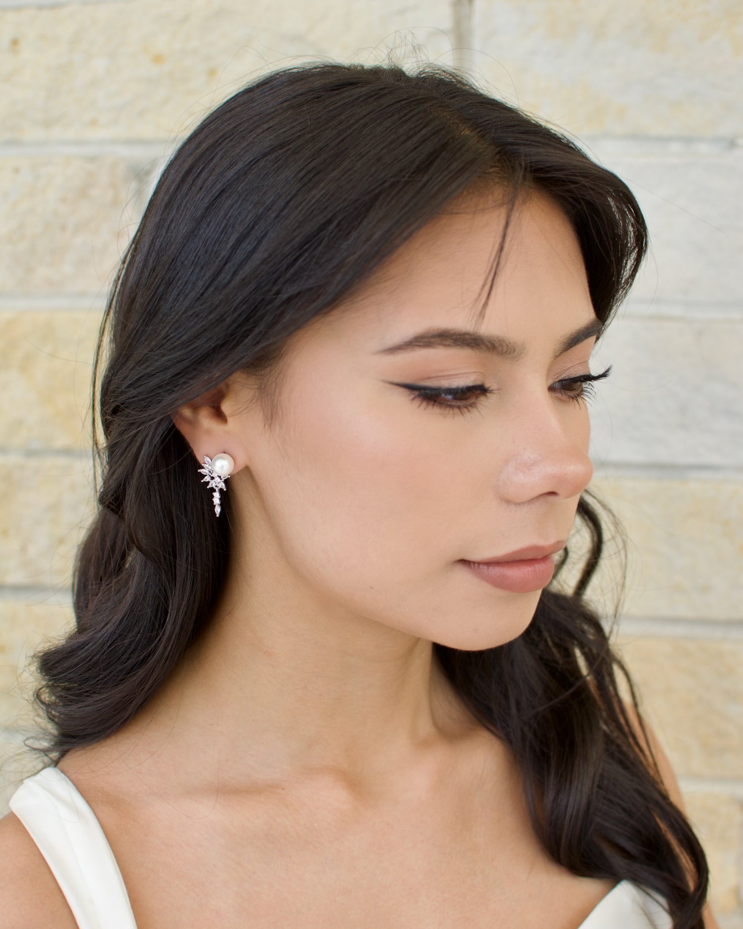 Evelyn Silver bridal earrings — alternate view 2