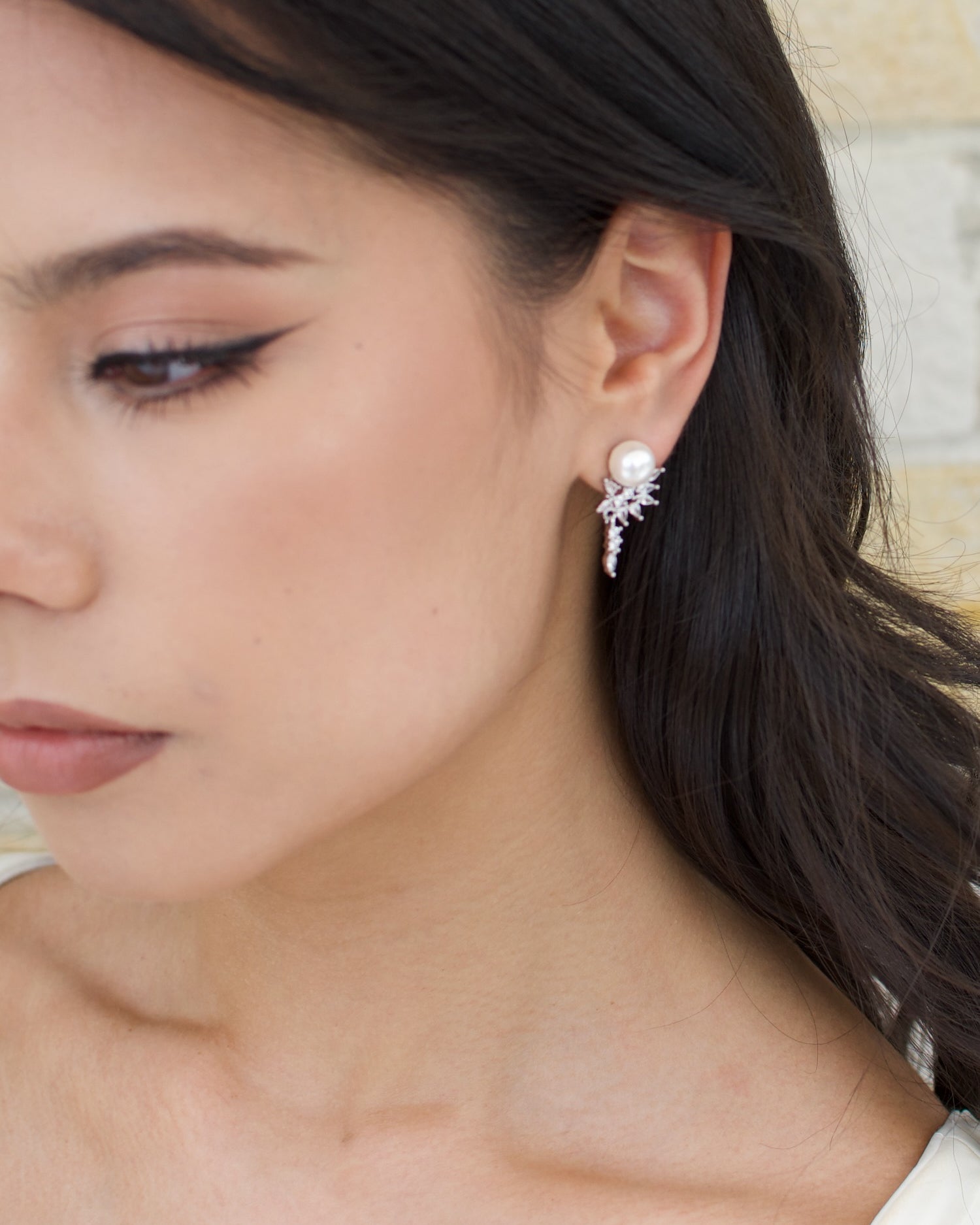 Evelyn Silver bridal earrings — alternate view 3