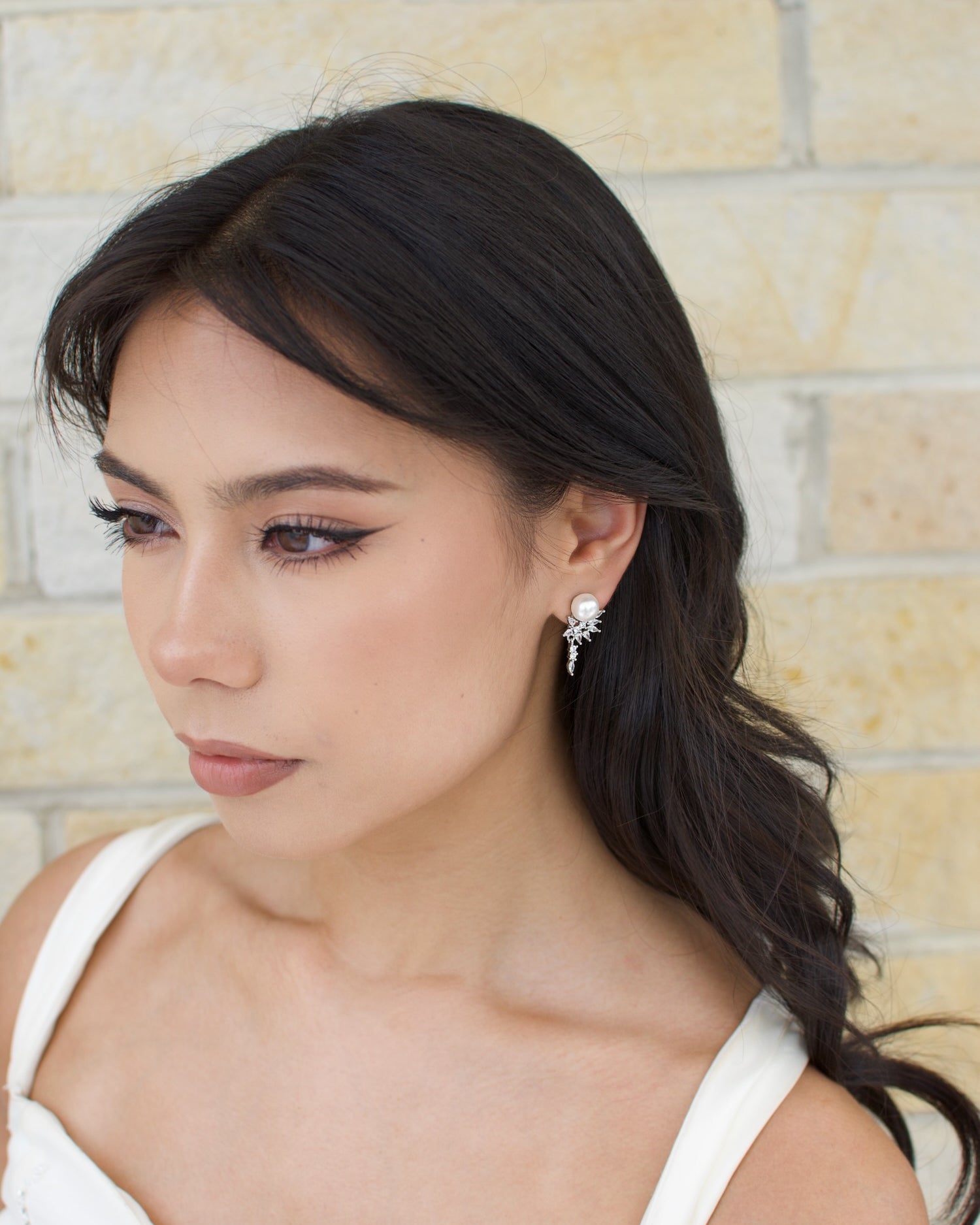 Evelyn Silver bridal earrings by Windsor Bridal Jewellery