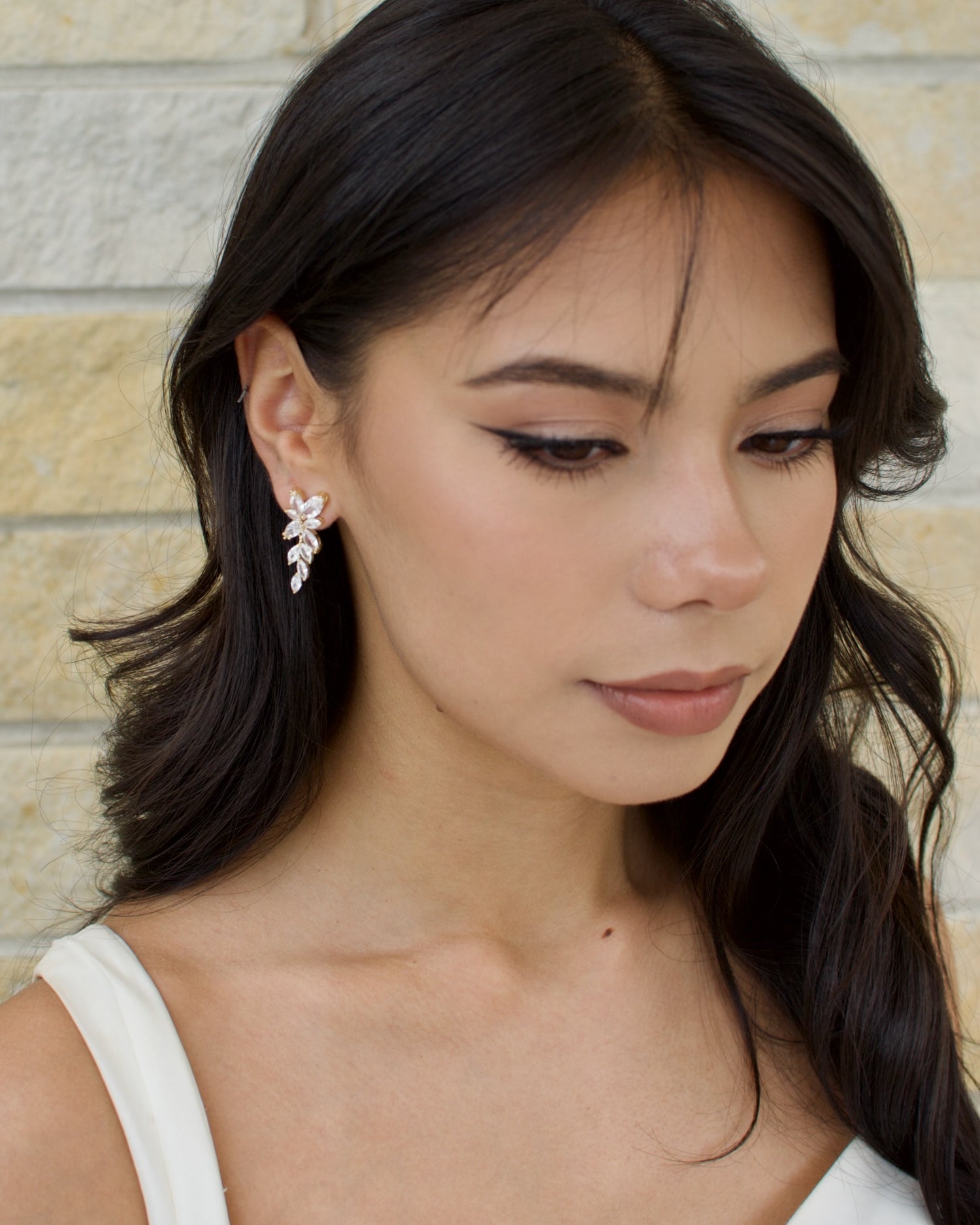 Celia Gold bridal earrings — alternate view 2