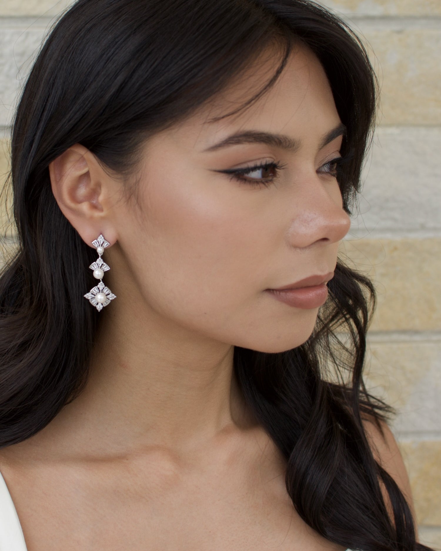Aspen Silver bridal earrings by Windsor Bridal Jewellery