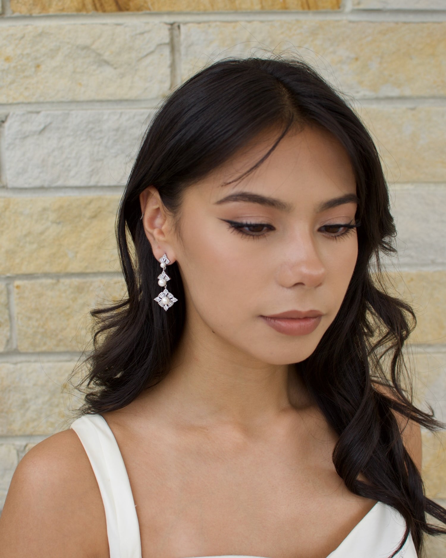 Aspen Silver bridal earrings — alternate view 3