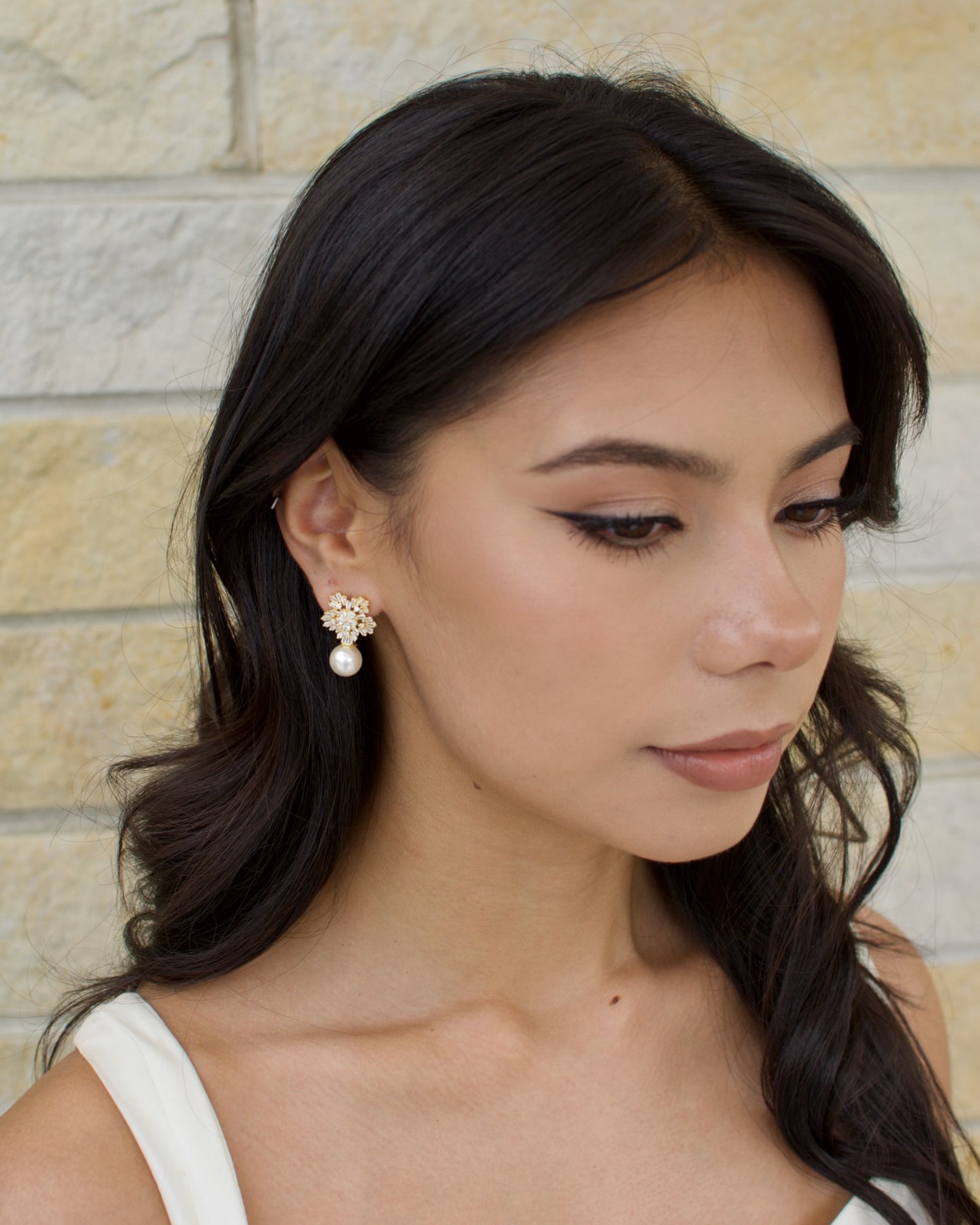 Zoe Gold bridal earrings — alternate view 4