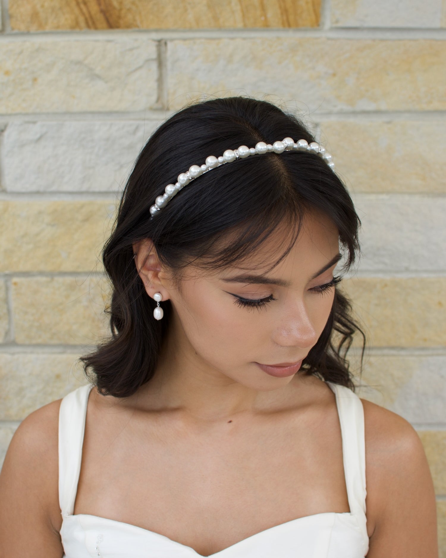 Asher Bridal Headband in silver — alternate view 3