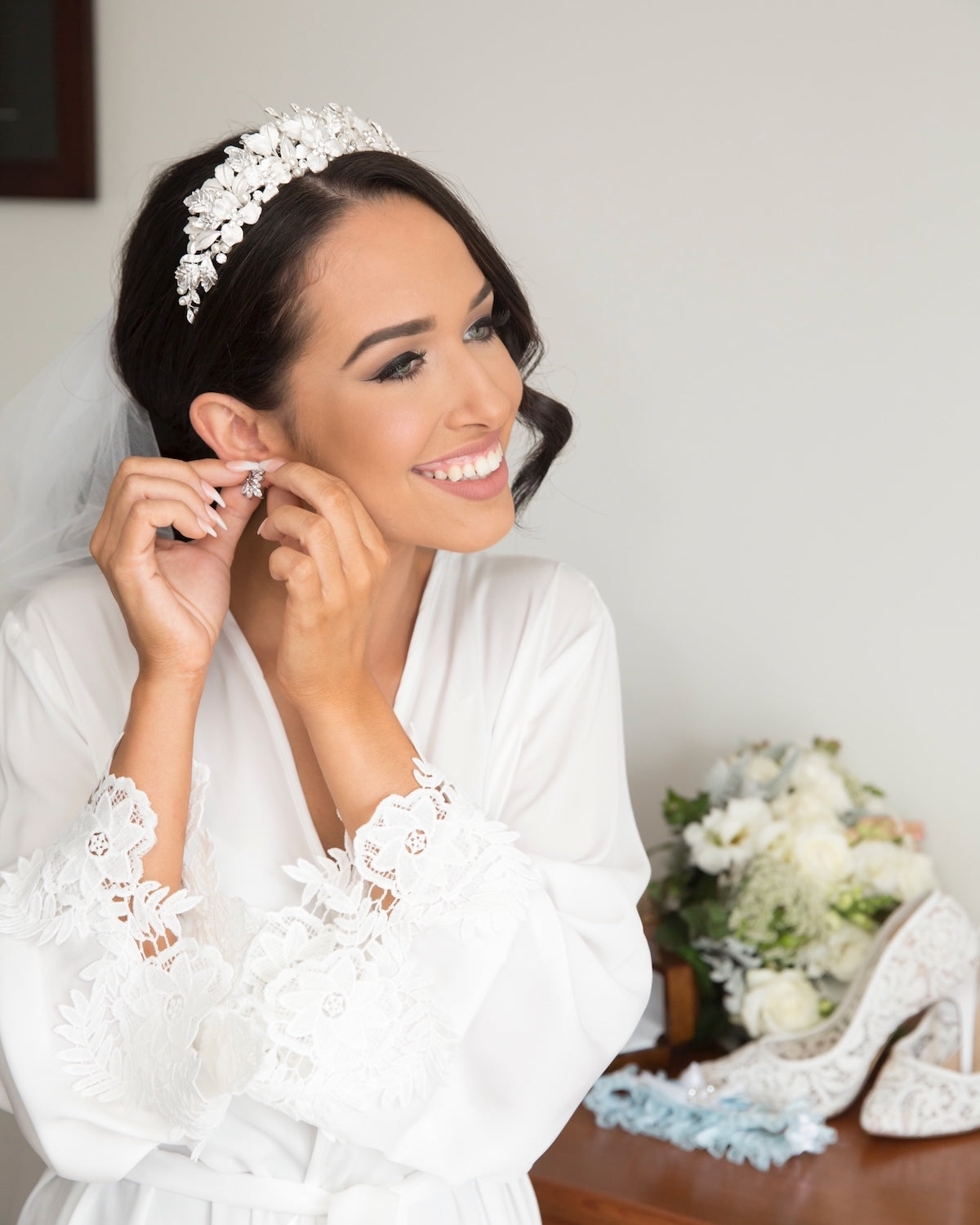 Hannah Silver bridal crown — alternate view 2