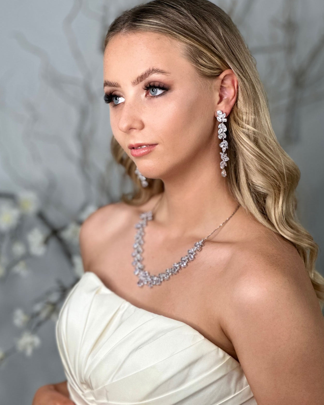 Annalise Silver bridal necklace — alternate view 4