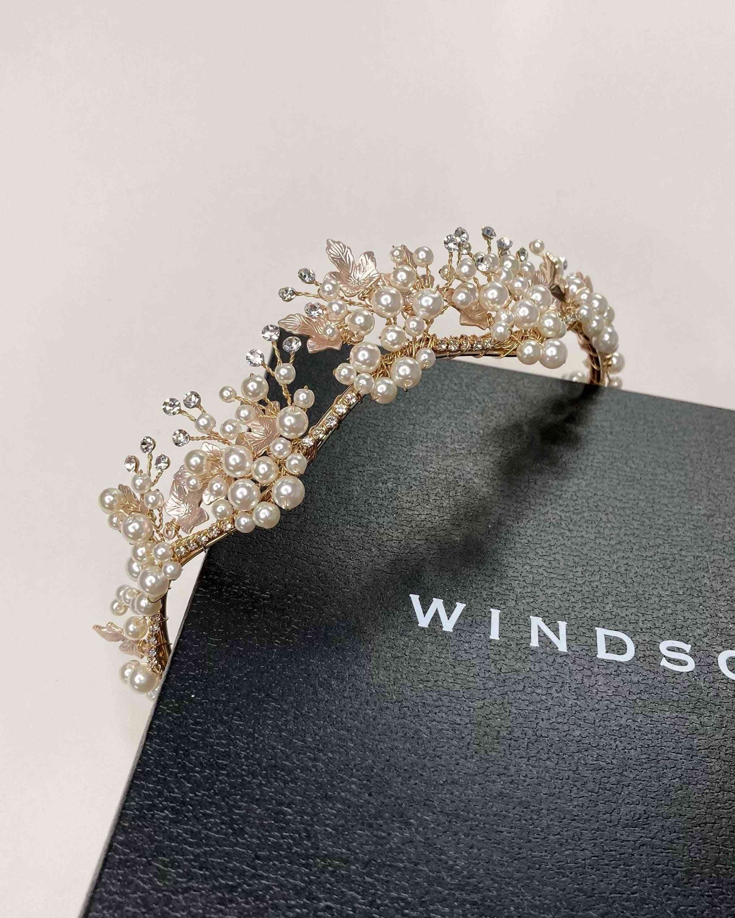 Anita Gold crown by Windsor Bridal Jewellery