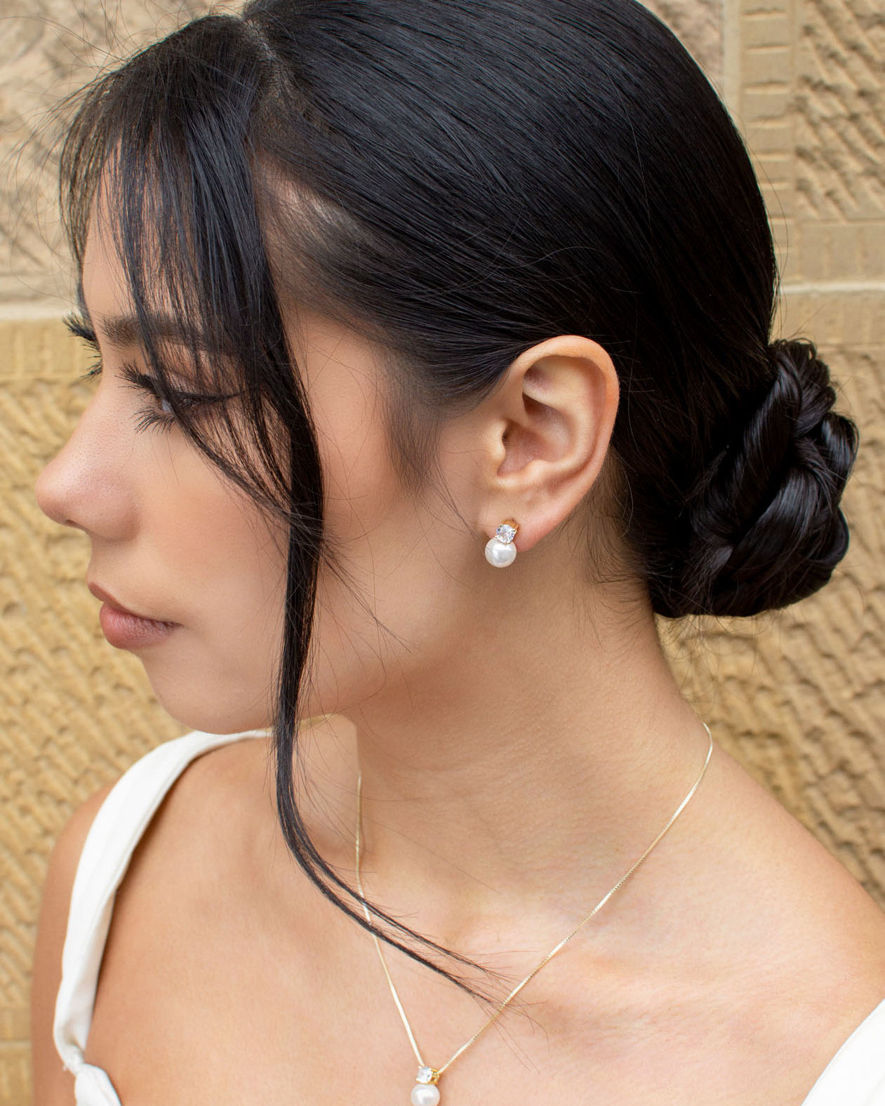 Annie Gold necklace and earring set by Windsor Bridal Jewellery