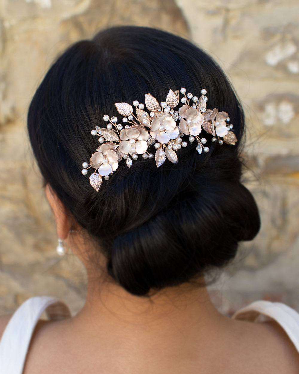 Ava rose gold bridal comb — alternate view 4
