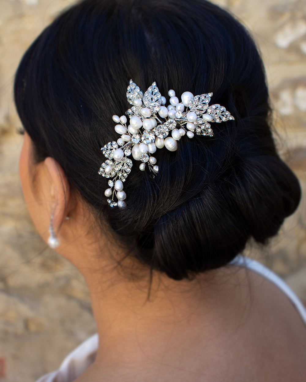 Charlotte silver bridal comb — alternate view 2