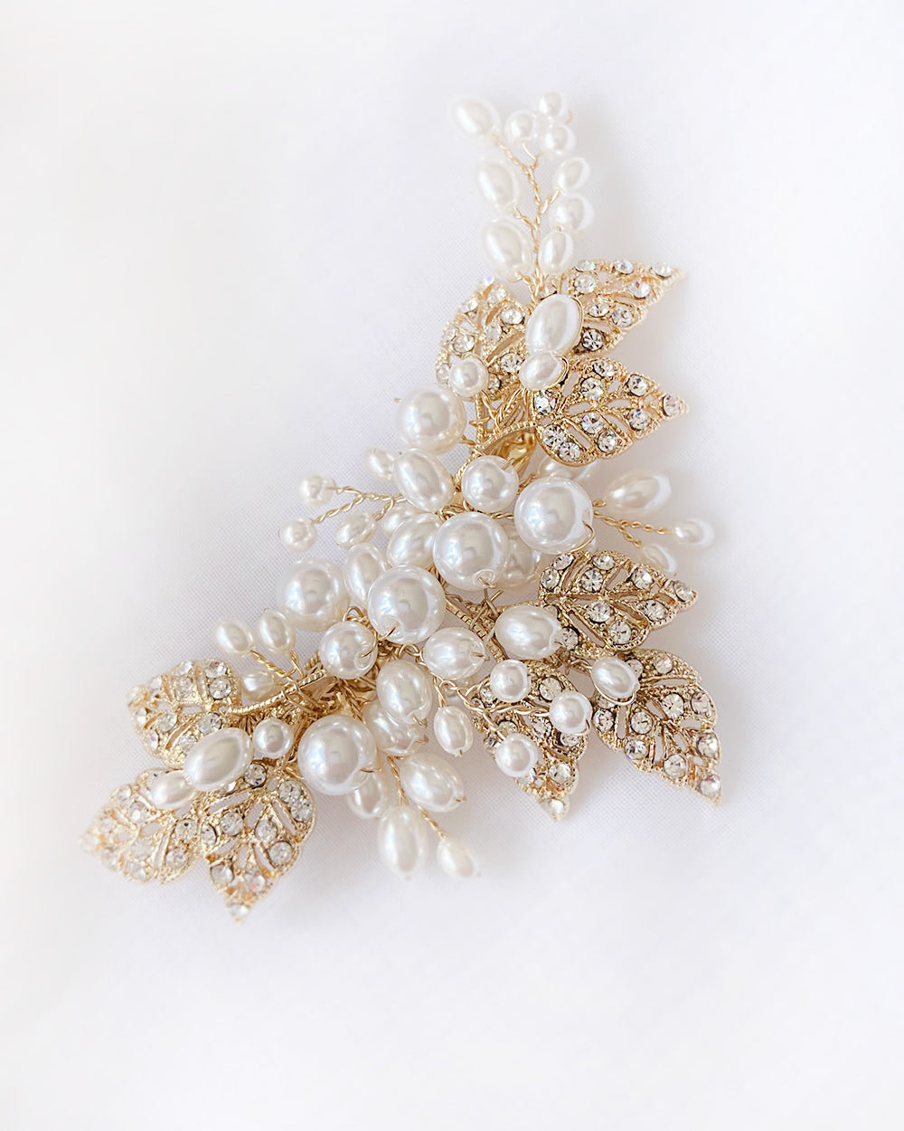 Karina Gold Bridal Hair Comb with Pearls and Crystals — alternate view 5