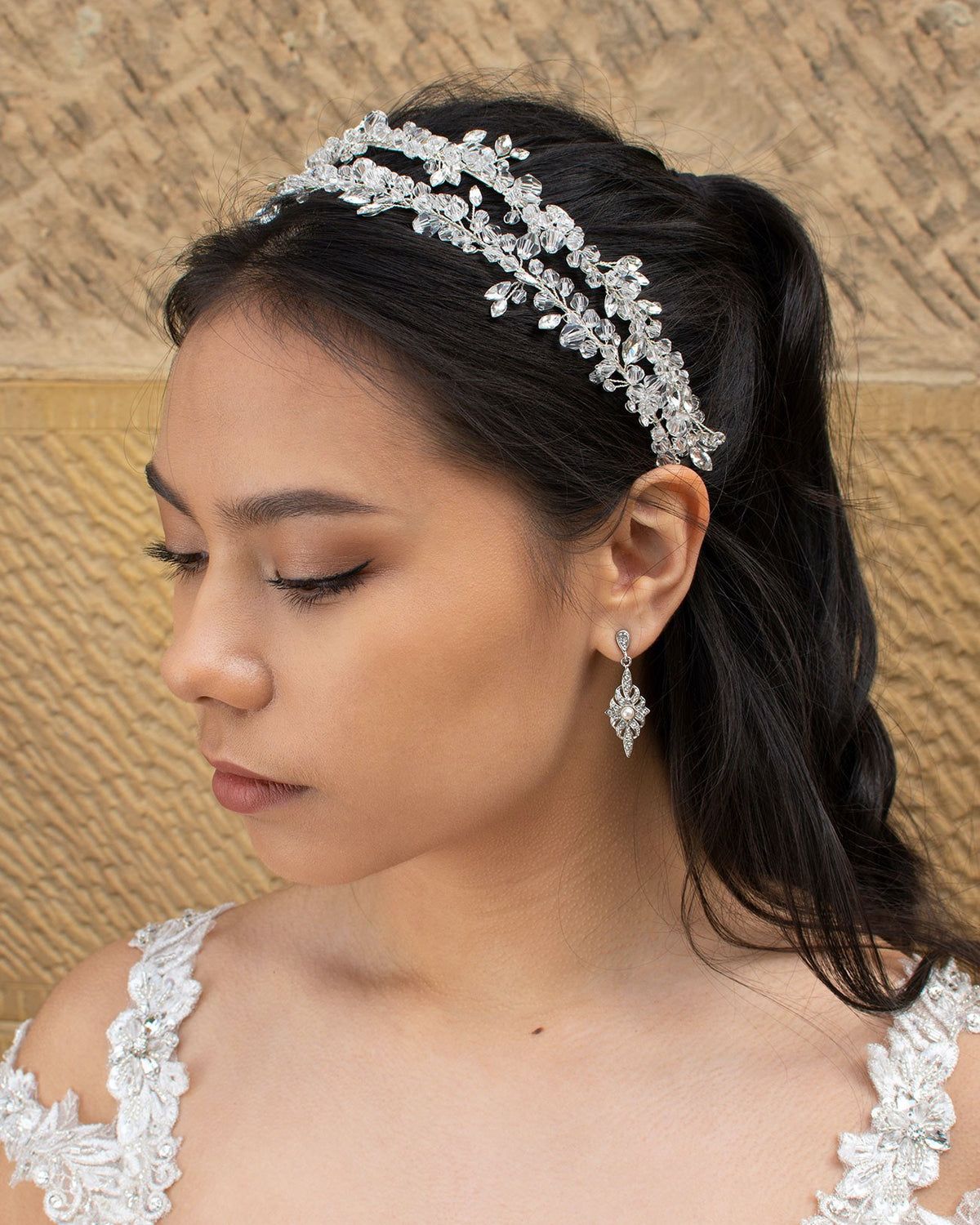 Cosima silver bridal headband by Windsor Bridal Jewellery