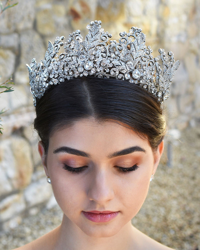 High Crystal Bridal Tiara Crown – Czarina in Silver by Windsor Bridal Jewellery
