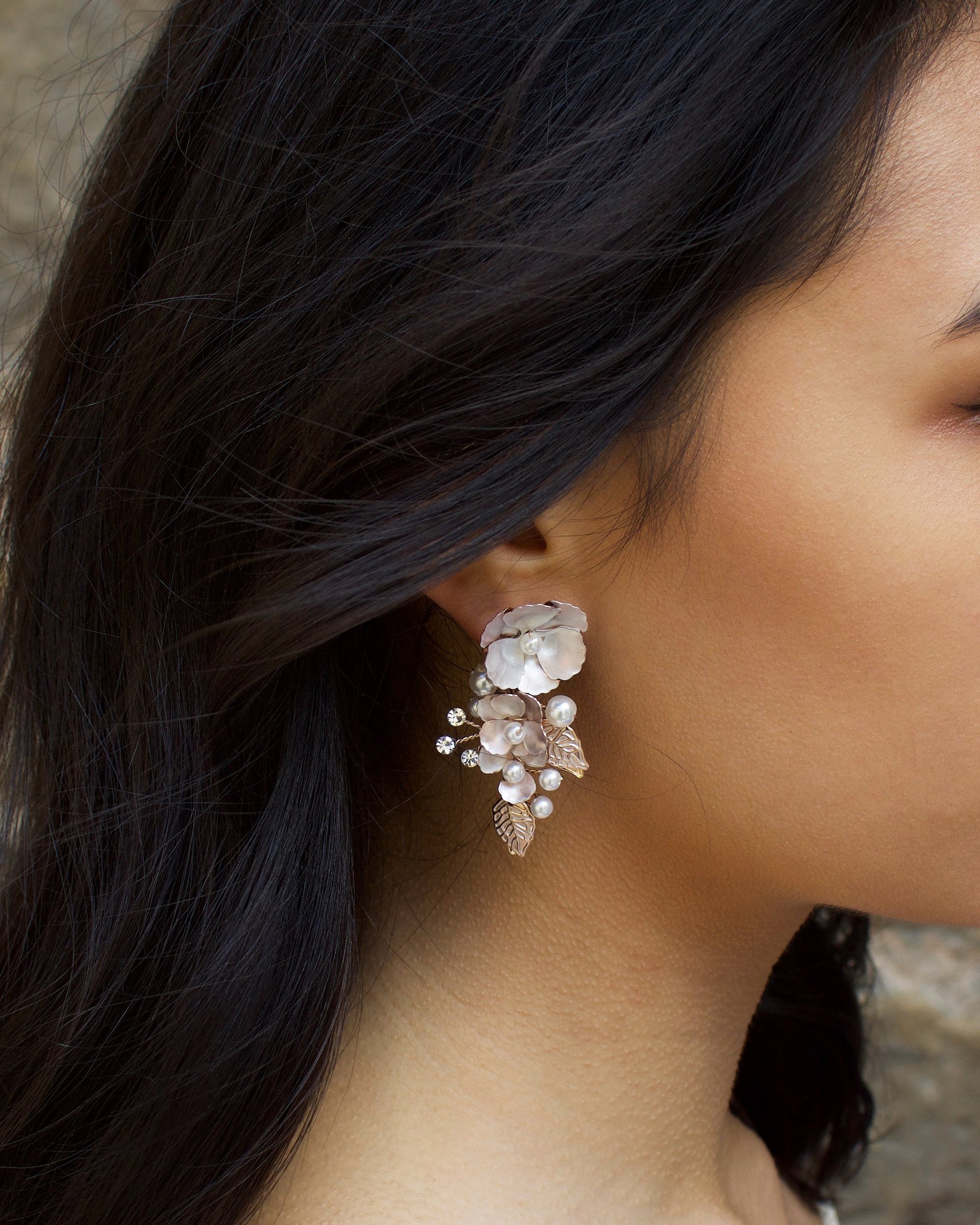 Aurelia rose gold bridal earrings by Windsor Bridal Jewellery