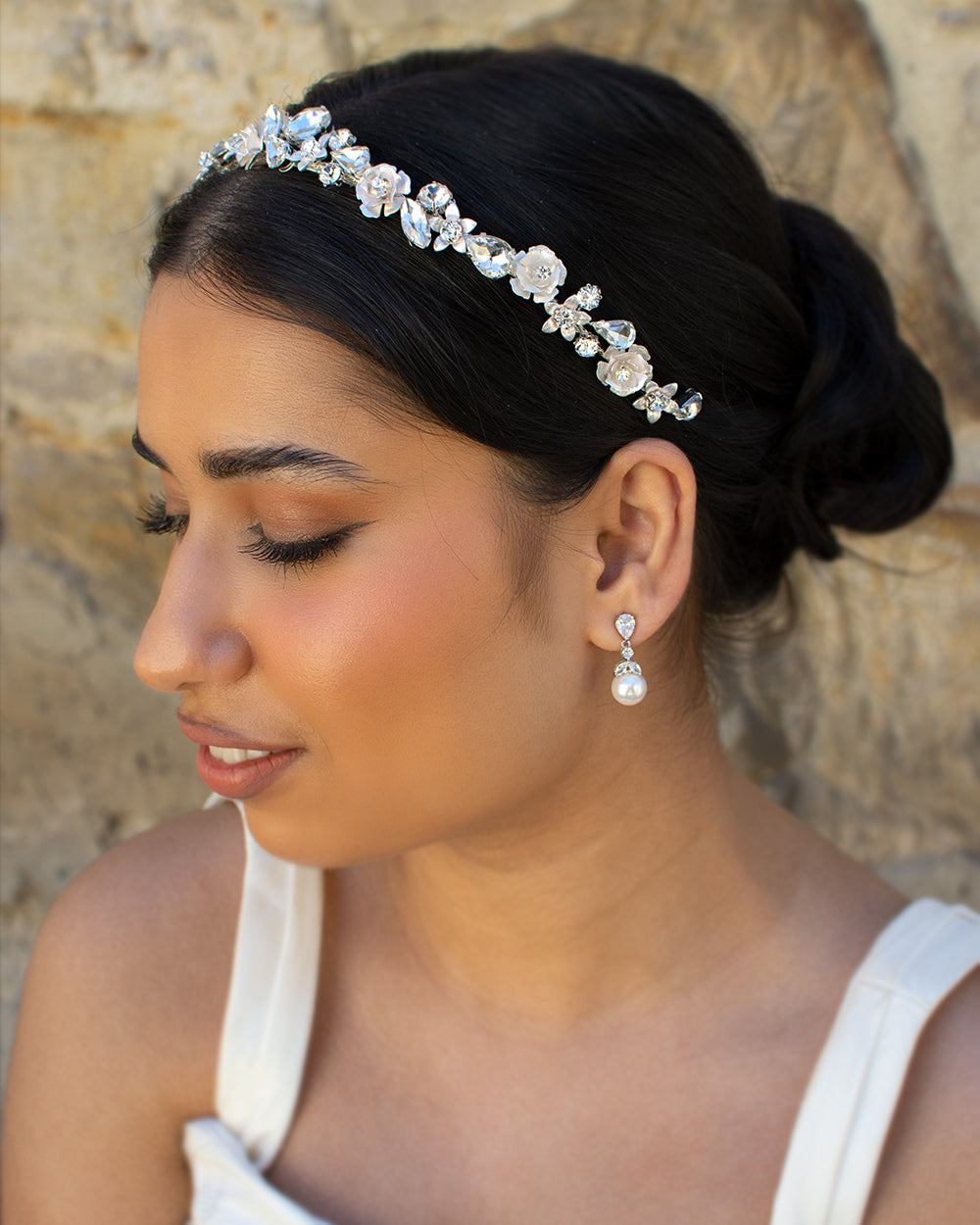 Greta silver bridal headband — alternate view 2
