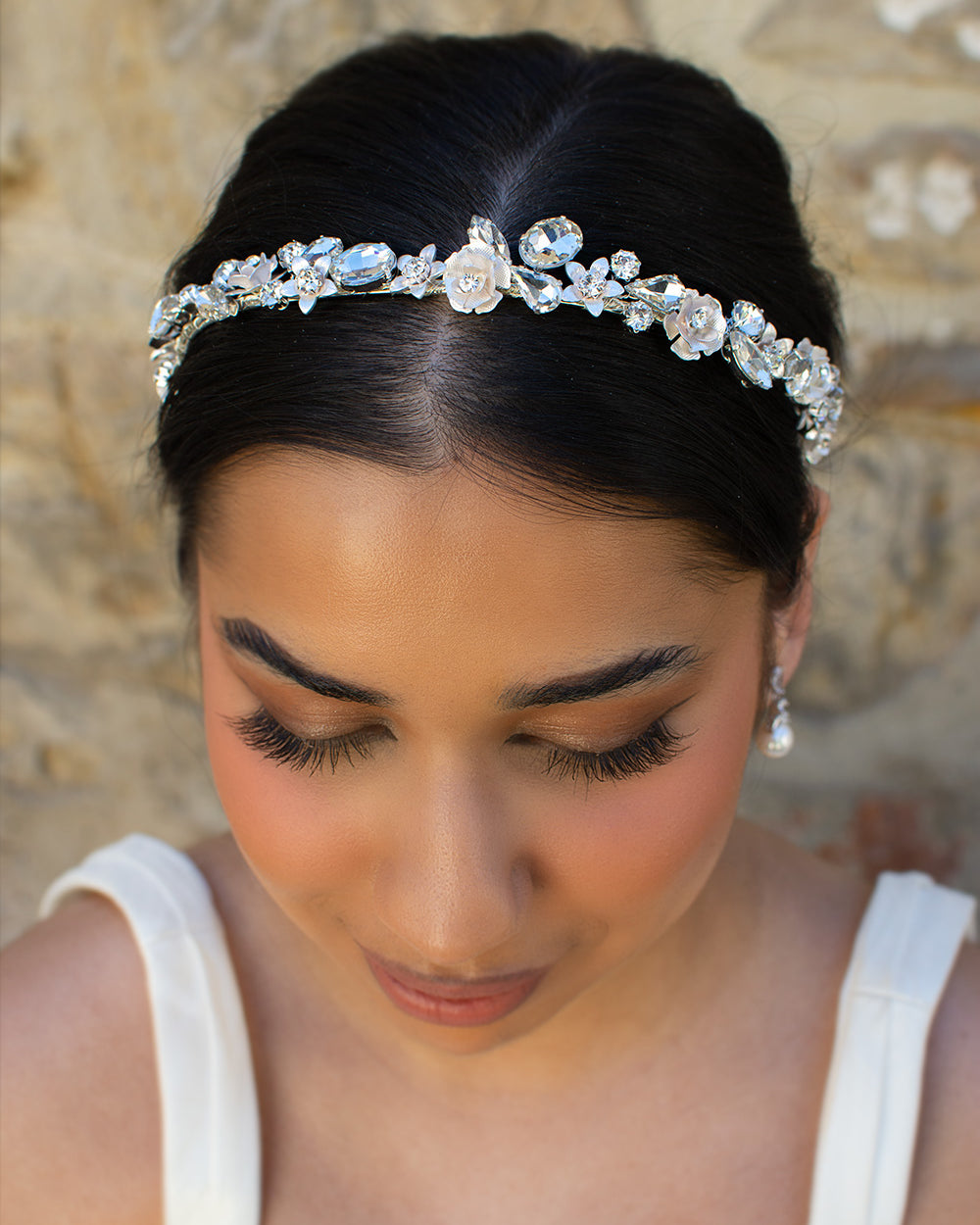 Greta silver bridal headband — alternate view 3