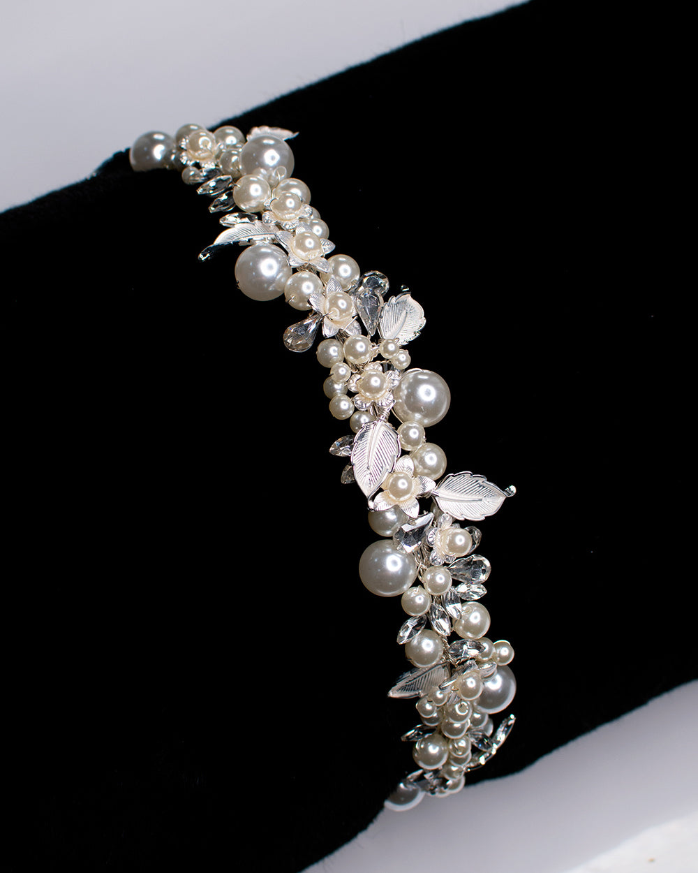 Heather Silver Bridal Pearl Headband — alternate view 5