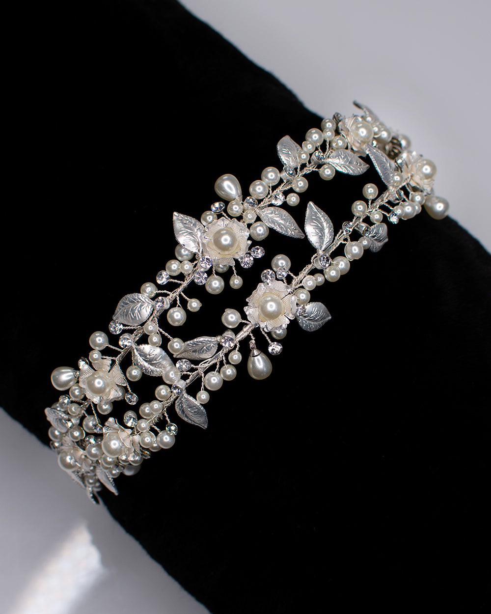 Holly Silver bridal headband — alternate view 4