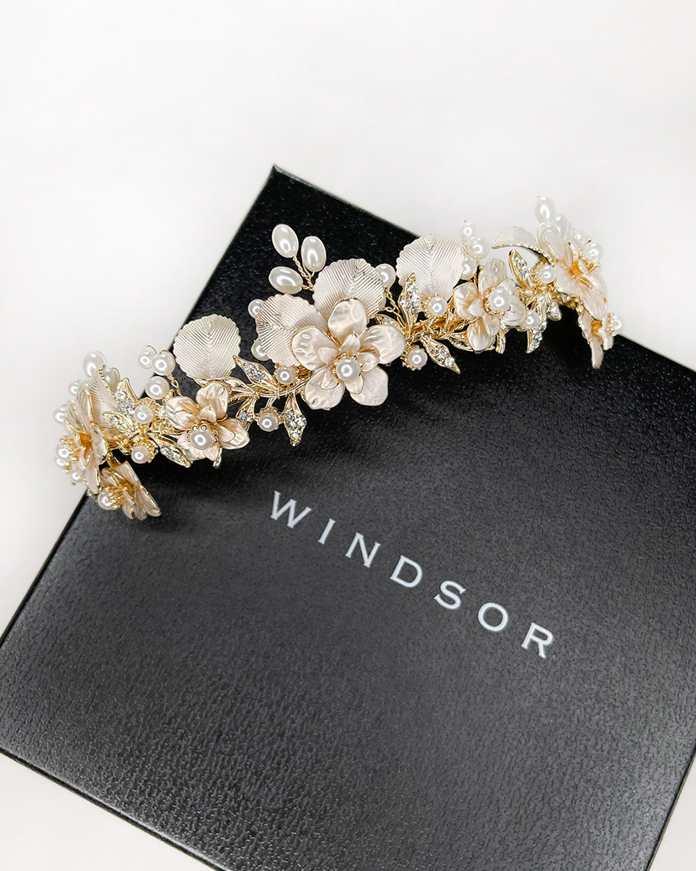 Louise Gold Pearl bridal crown — alternate view 4