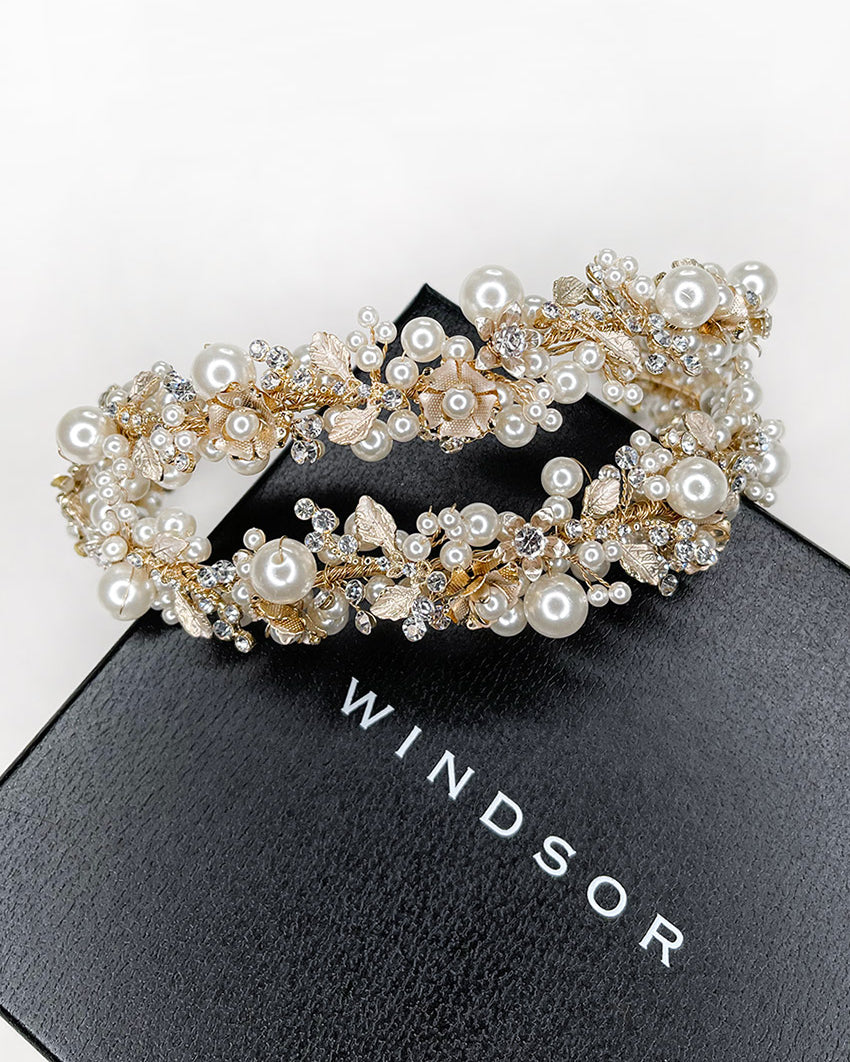 Stella Double Gold bridal headband — alternate view 5