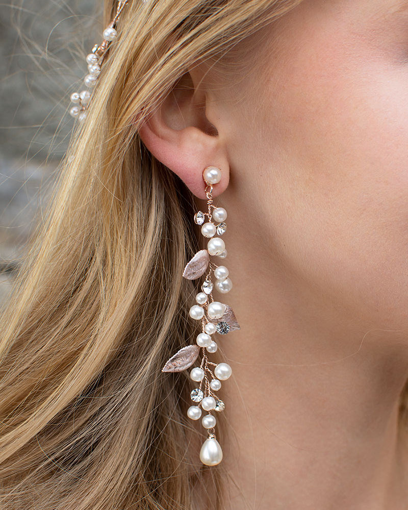 Juliet Rose Gold earrings by Windsor Bridal Jewellery