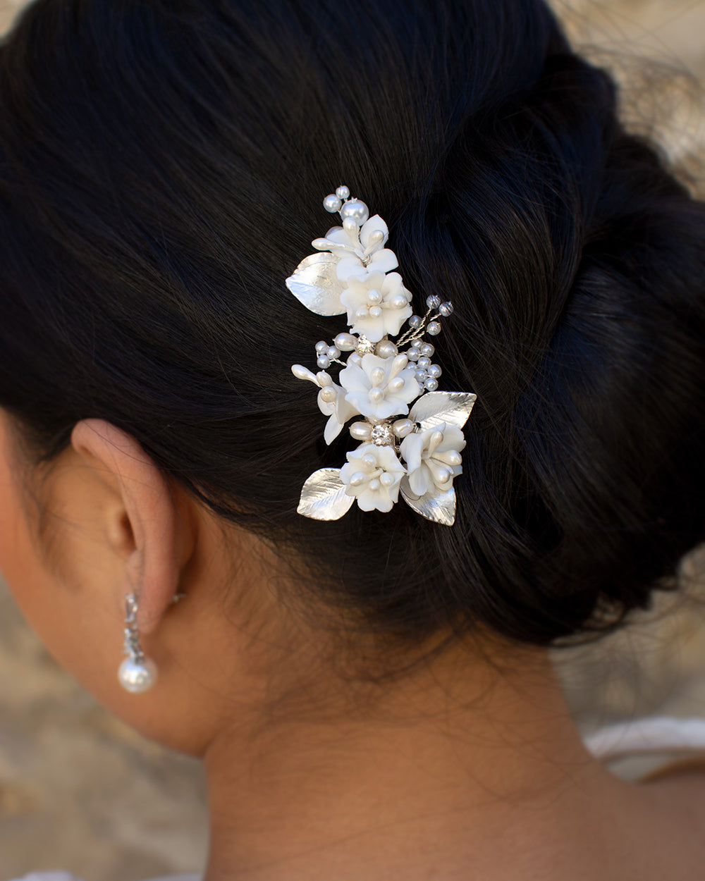 Marija Silver bridal comb — alternate view 2