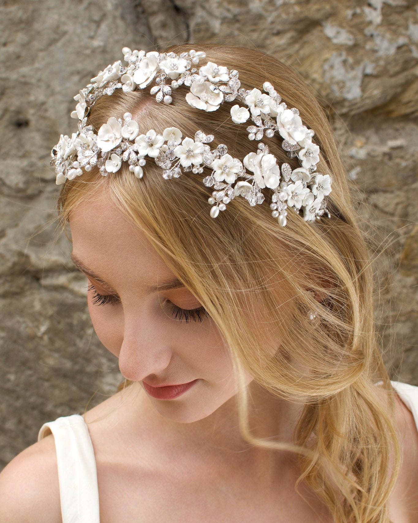 Ophelia silver bridal headband — alternate view 4