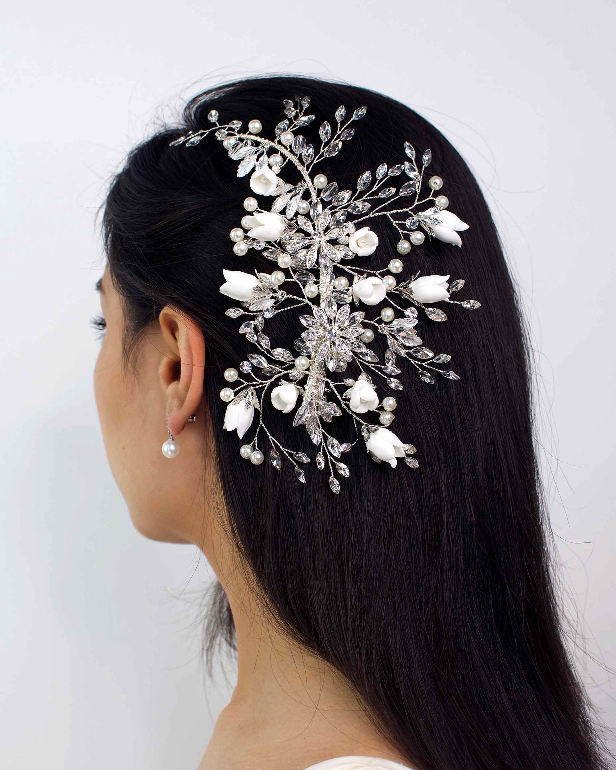 Paloma Silver comb by Windsor Bridal Jewellery