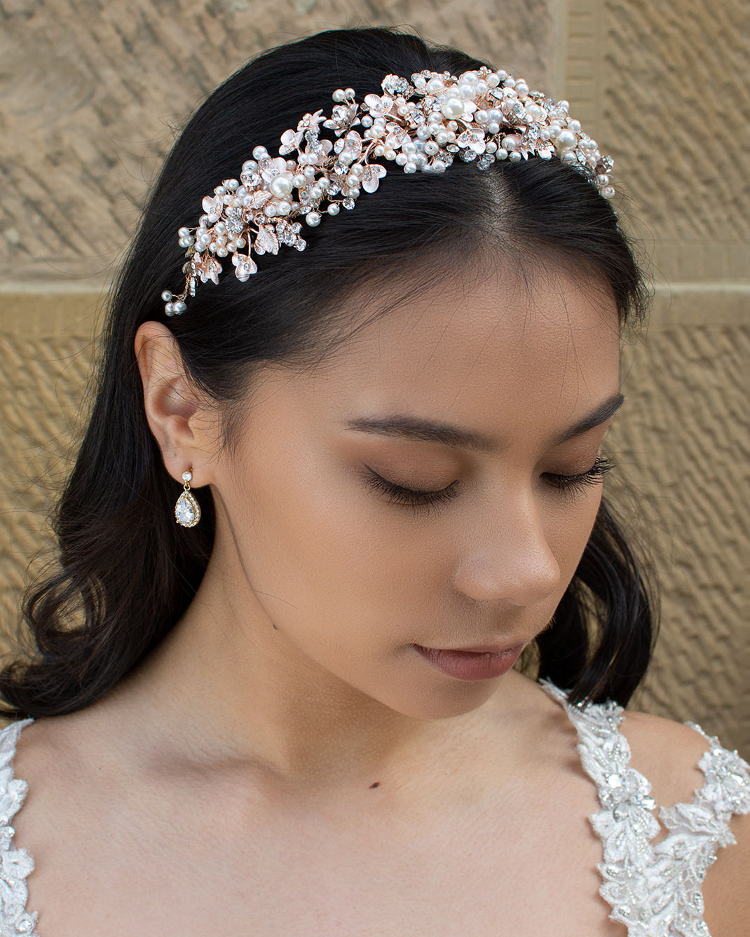 Elizabeth Rose Gold bridal headband — alternate view 3