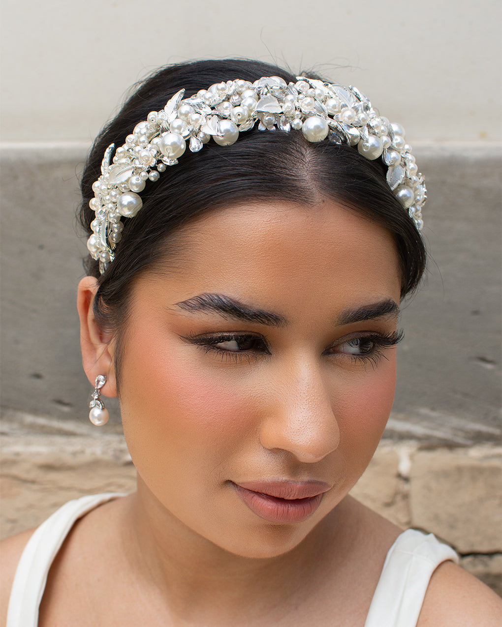 Heather Double Silver bridal headband — alternate view 2
