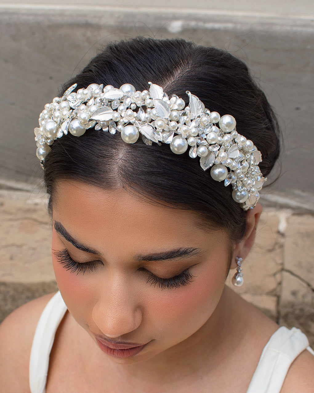Heather Double Silver headband by Windsor Bridal Jewellery