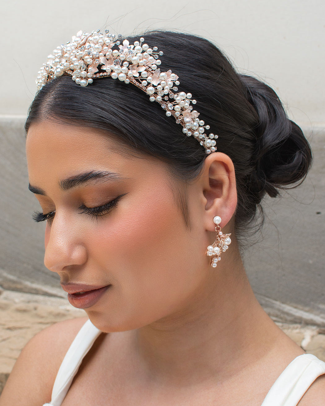 Anita Double Rose Gold bridal crown — alternate view 3