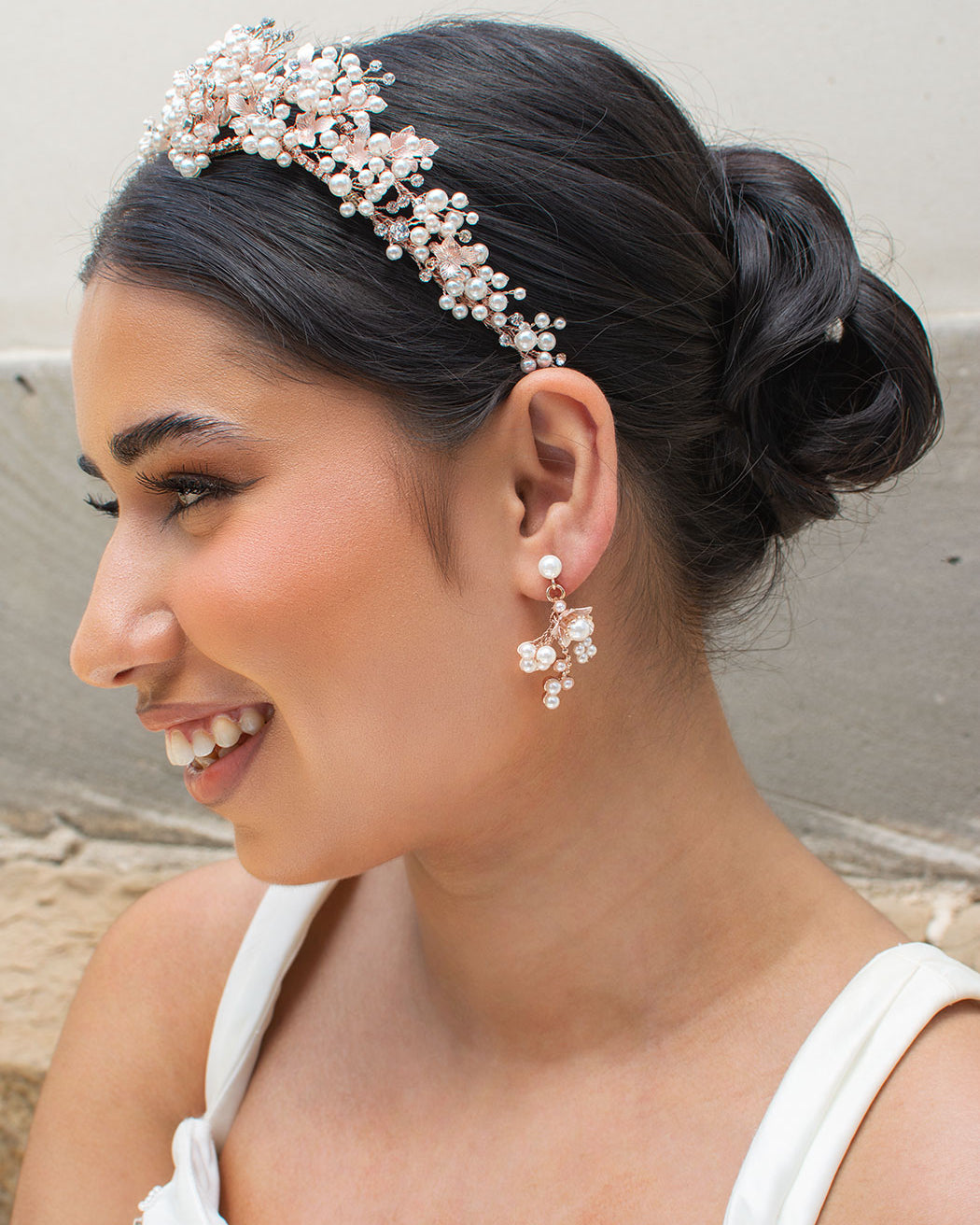 Georgie Rose Gold earrings by Windsor Bridal Jewellery