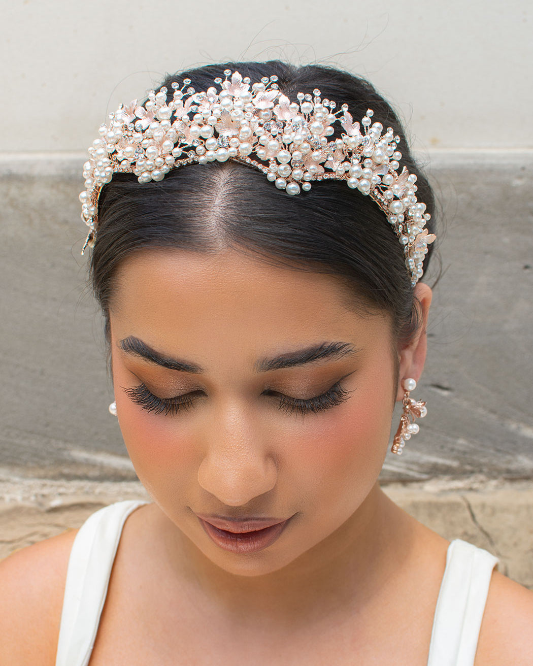 Anita Double Rose Gold bridal crown — alternate view 2