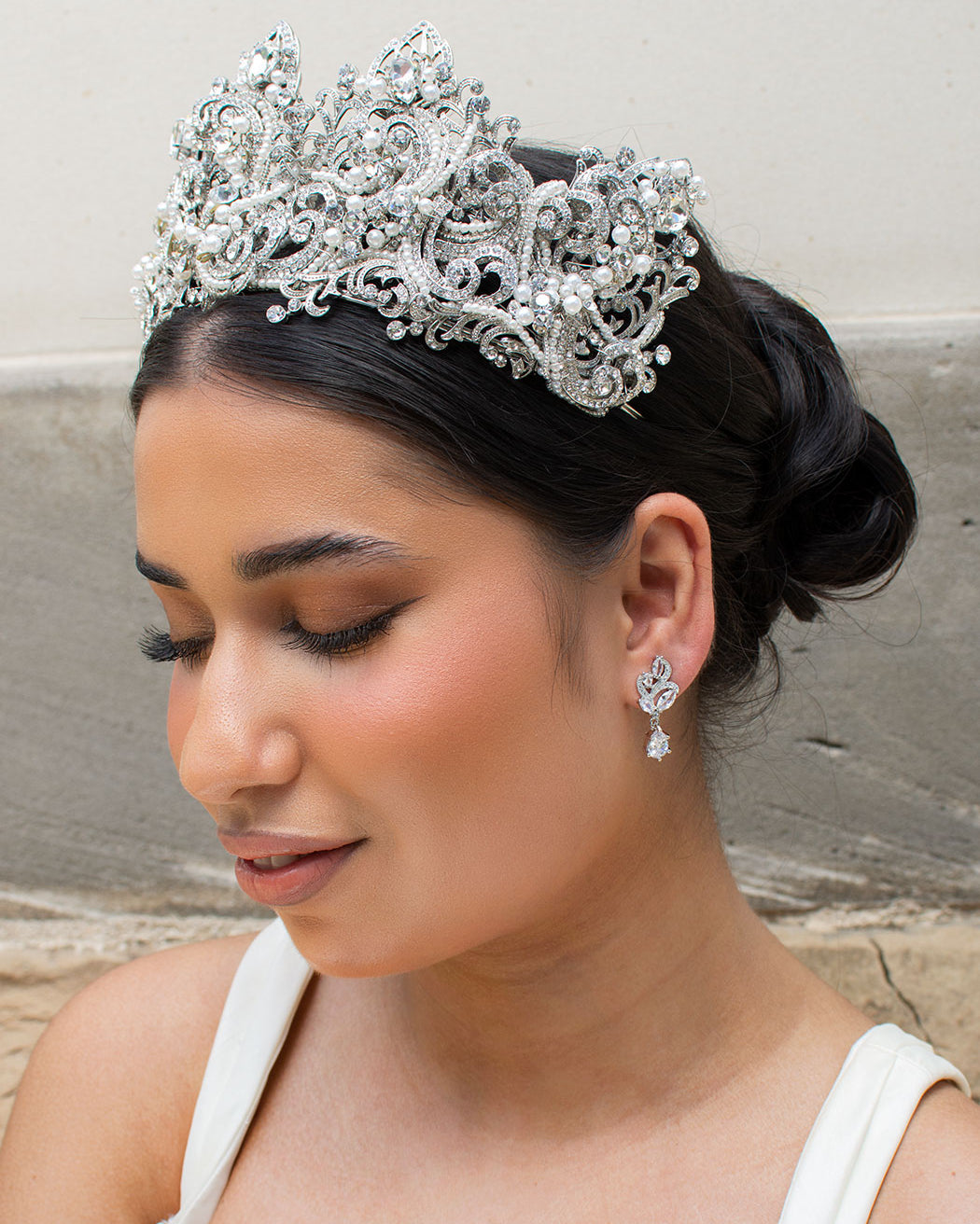Ria Silver bridal earrings — alternate view 2