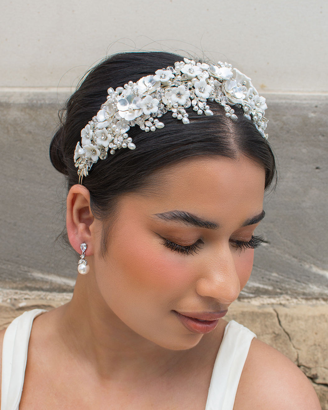 Octavia silver bridal headband — alternate view 2