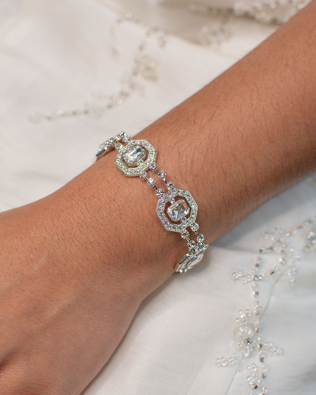 Evangeline Silver bracelet by Windsor Bridal Jewellery
