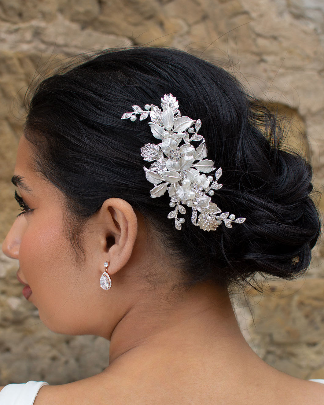 Cassandra silver bridal comb by Windsor Bridal Jewellery