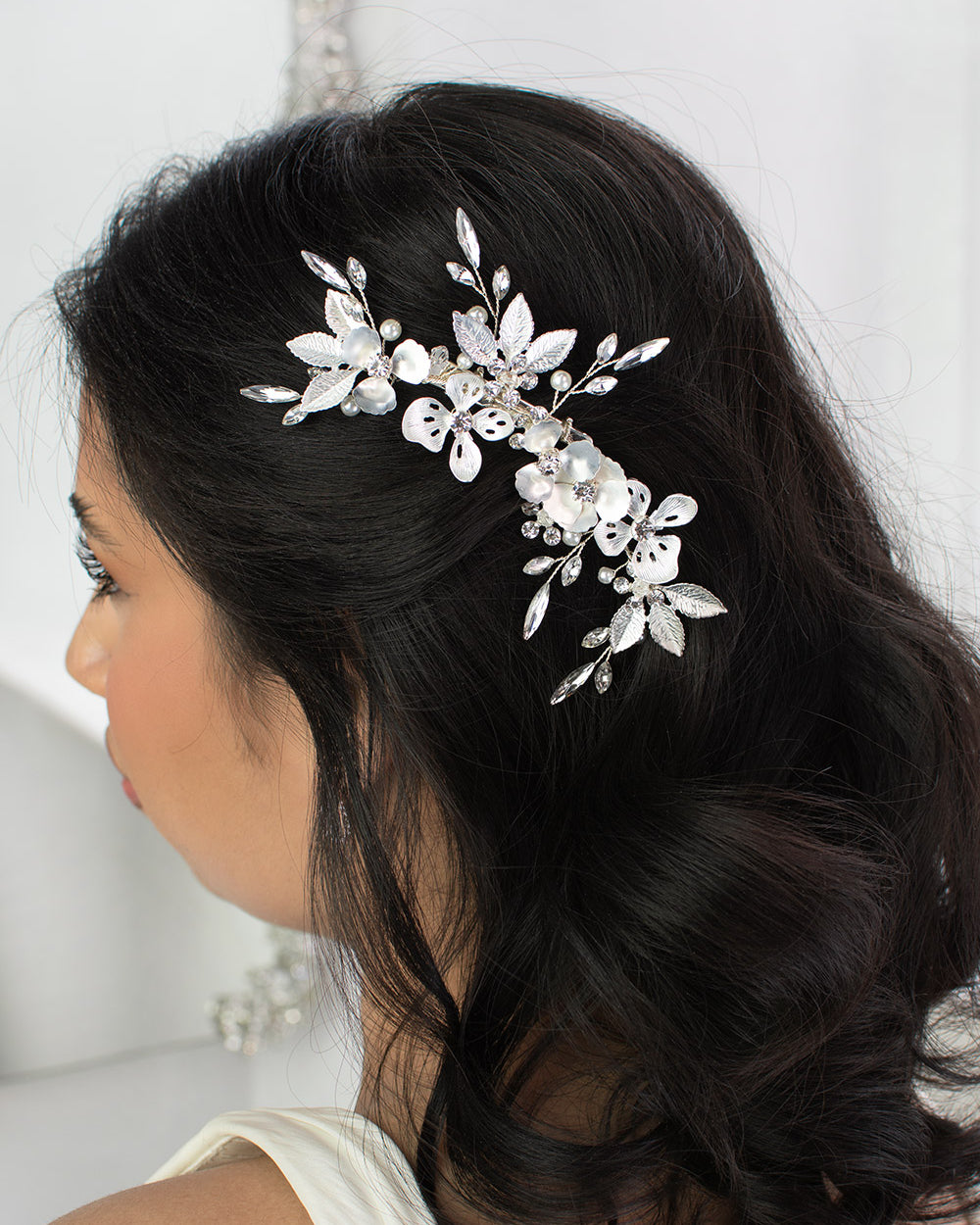 Bianca silver bridal comb — alternate view 2