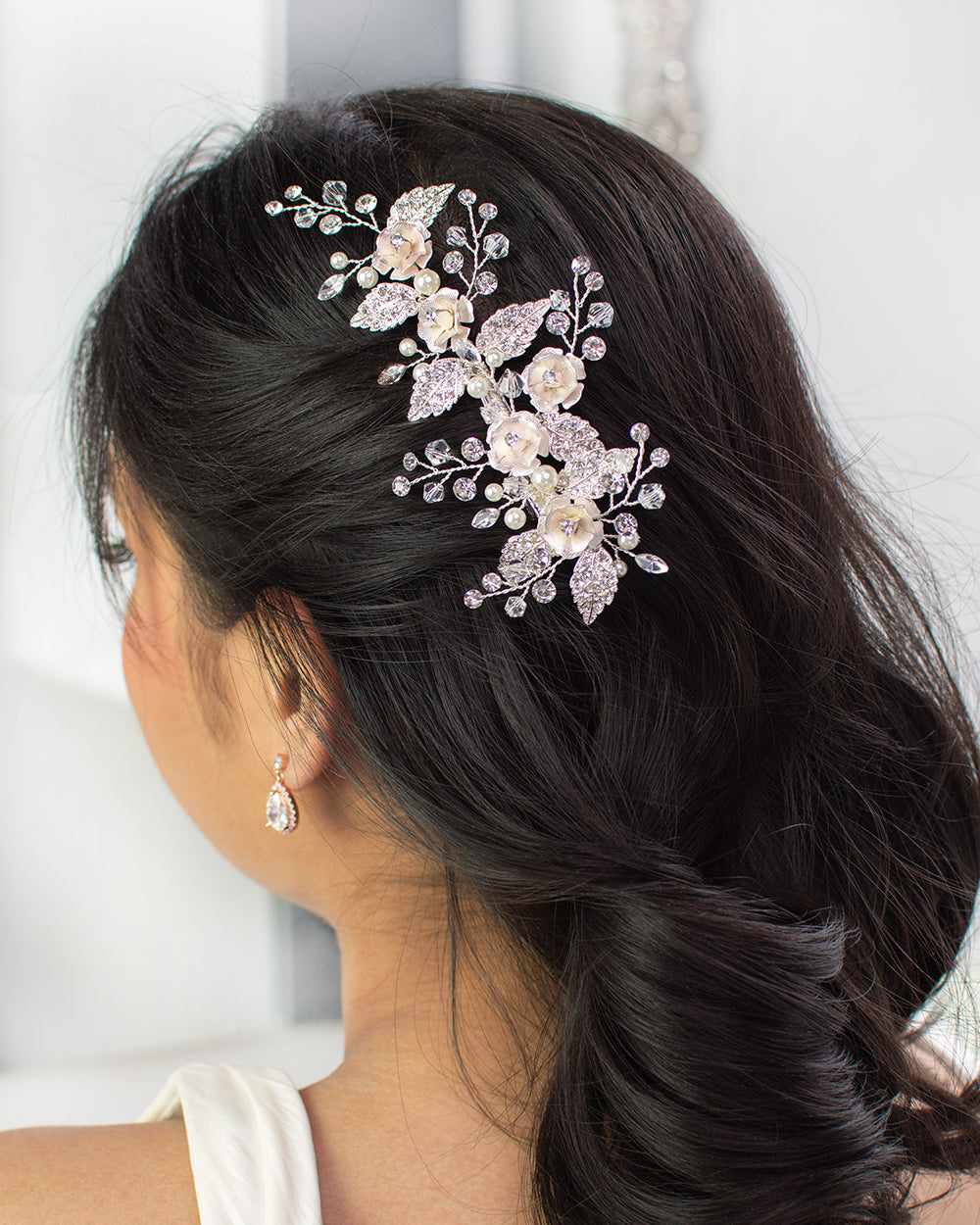 Clarissa silver bridal comb — alternate view 2