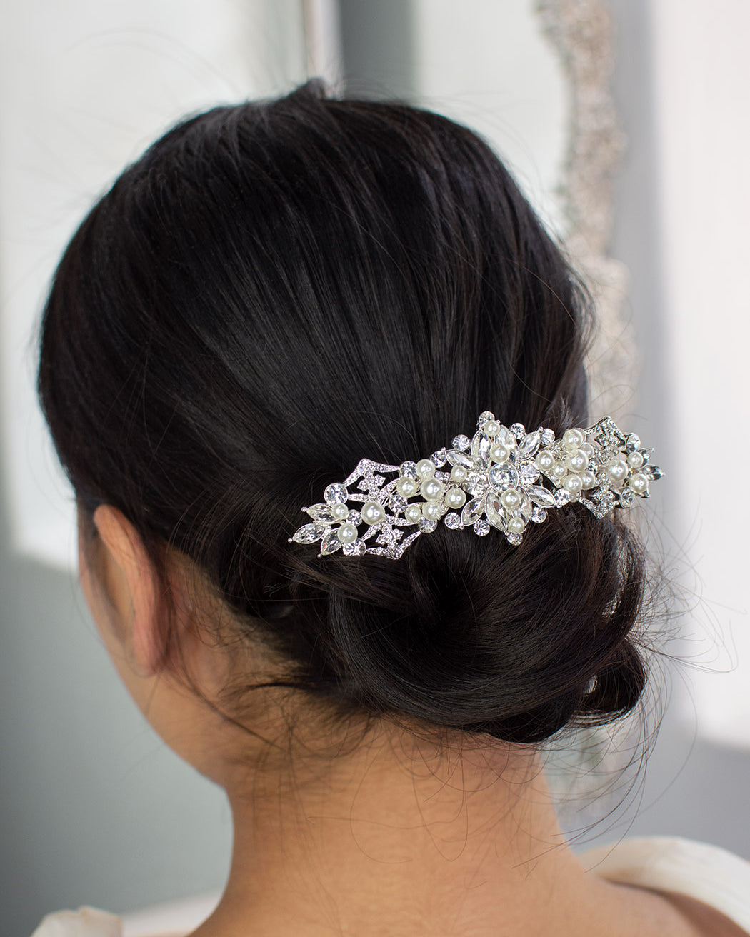 Audrina Silver comb by Windsor Bridal Jewellery